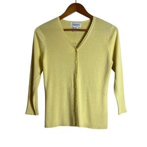 Chadwick’s yellow silk blend cardigan. Size small‎